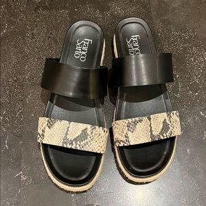 Snake skin and black sandals